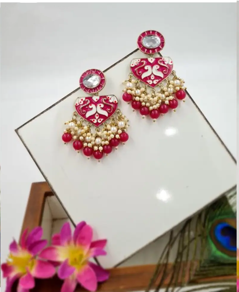 Aadhya Peach Bloom Dangle Earrings