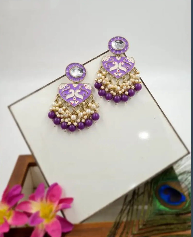 Aadhya Peach Bloom Dangle Earrings