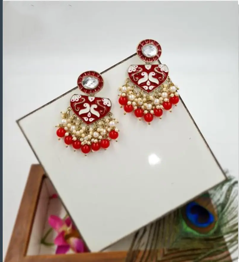 Aadhya Peach Bloom Dangle Earrings