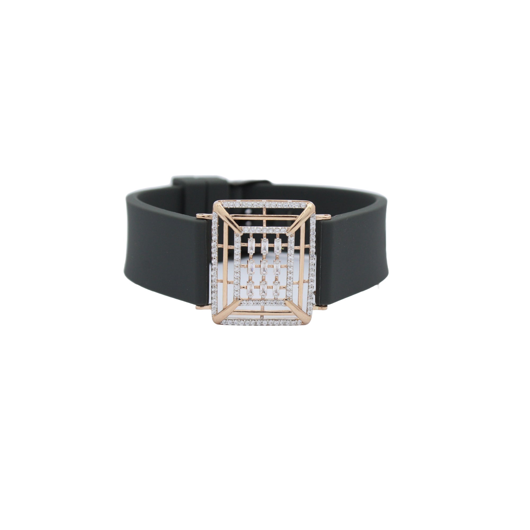 295 Silver Zinnia Grid Bracelet – Modern Floral Traditional Blend
