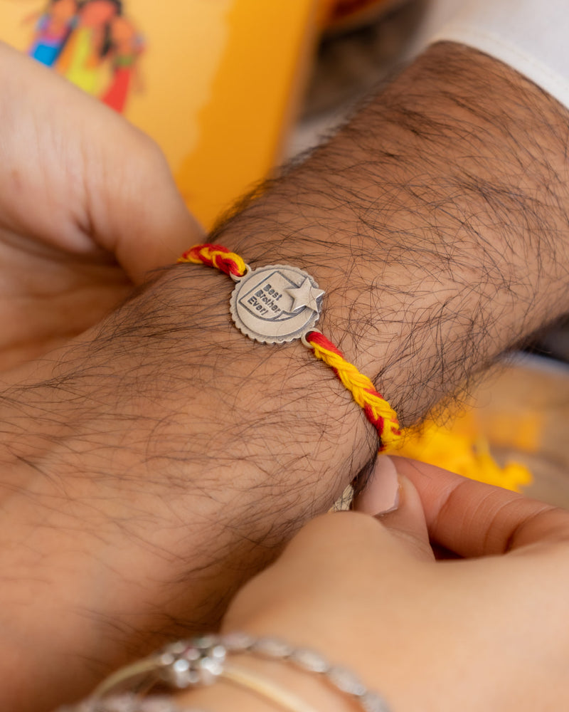 Best Brother Ever Rakhi in 92.5 Silver – Unique Raksha Bandhan Gift for Brothers