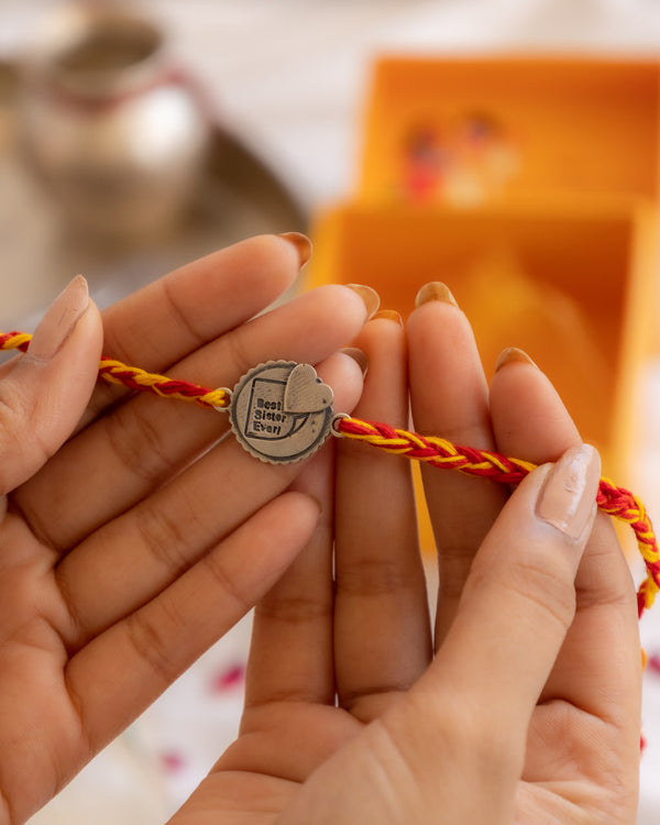 Best Sister Ever Silver Rakhi – Celebrate the Bond with Style