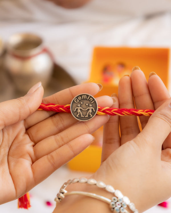 Gemini Zodiac Rakhi in 92.5 Silver – Astrological Rakhi Gift for Brothers