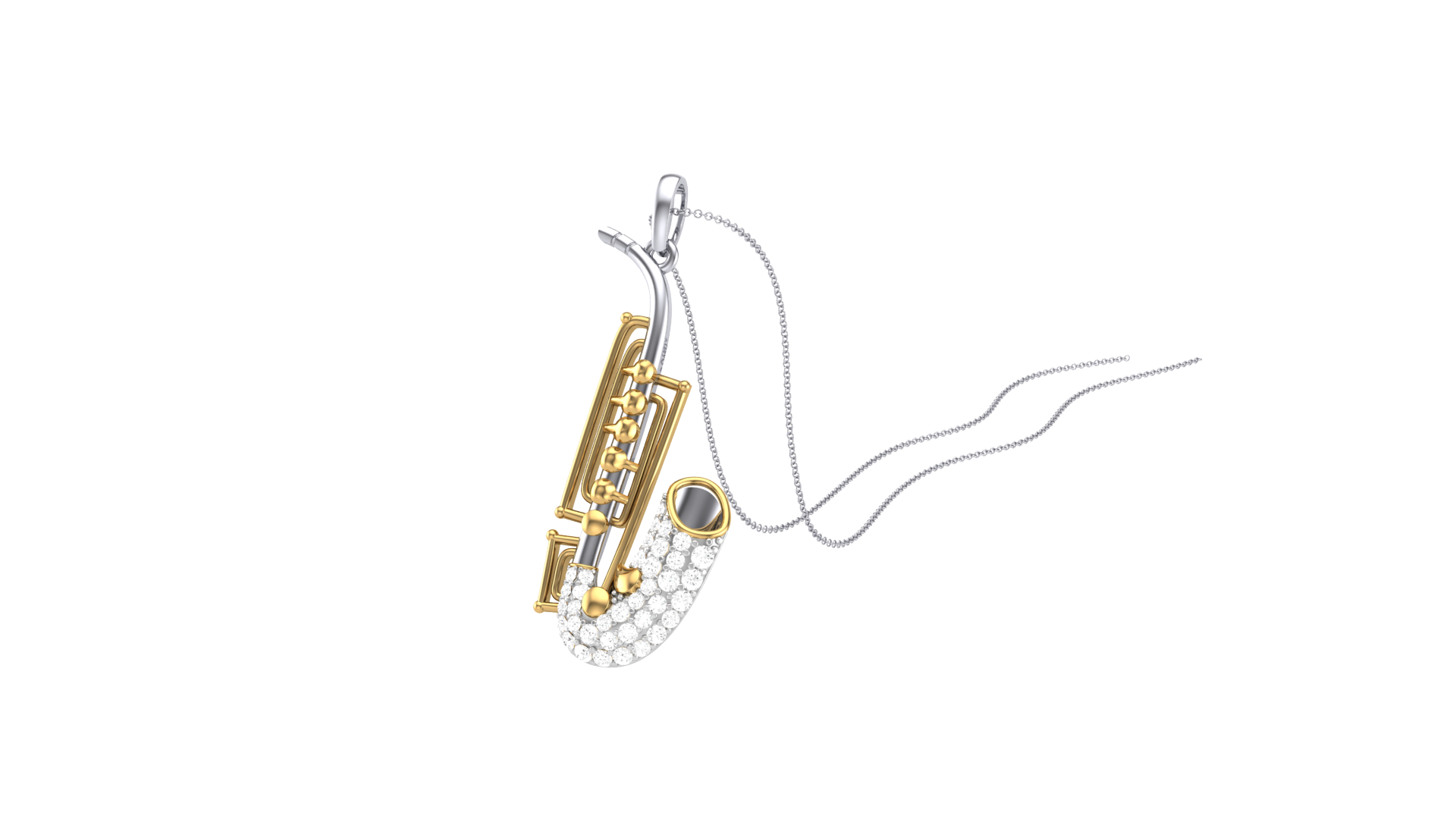 925 Silver Traditional Saxophone Shape Earrings for Girls & Women