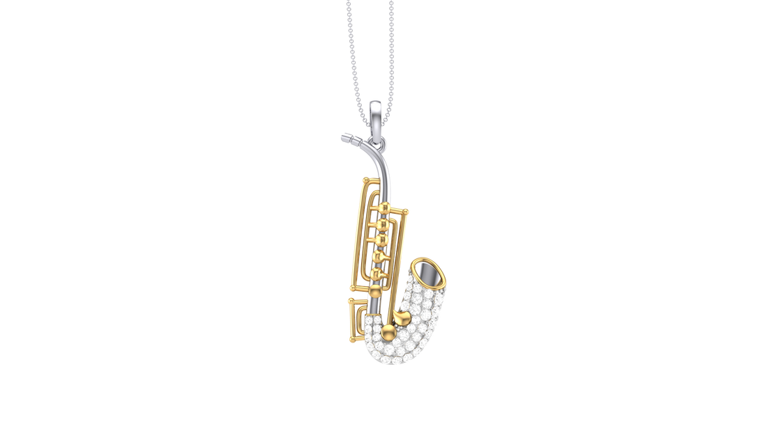 925 Silver Traditional Saxophone Shape Earrings for Girls & Women