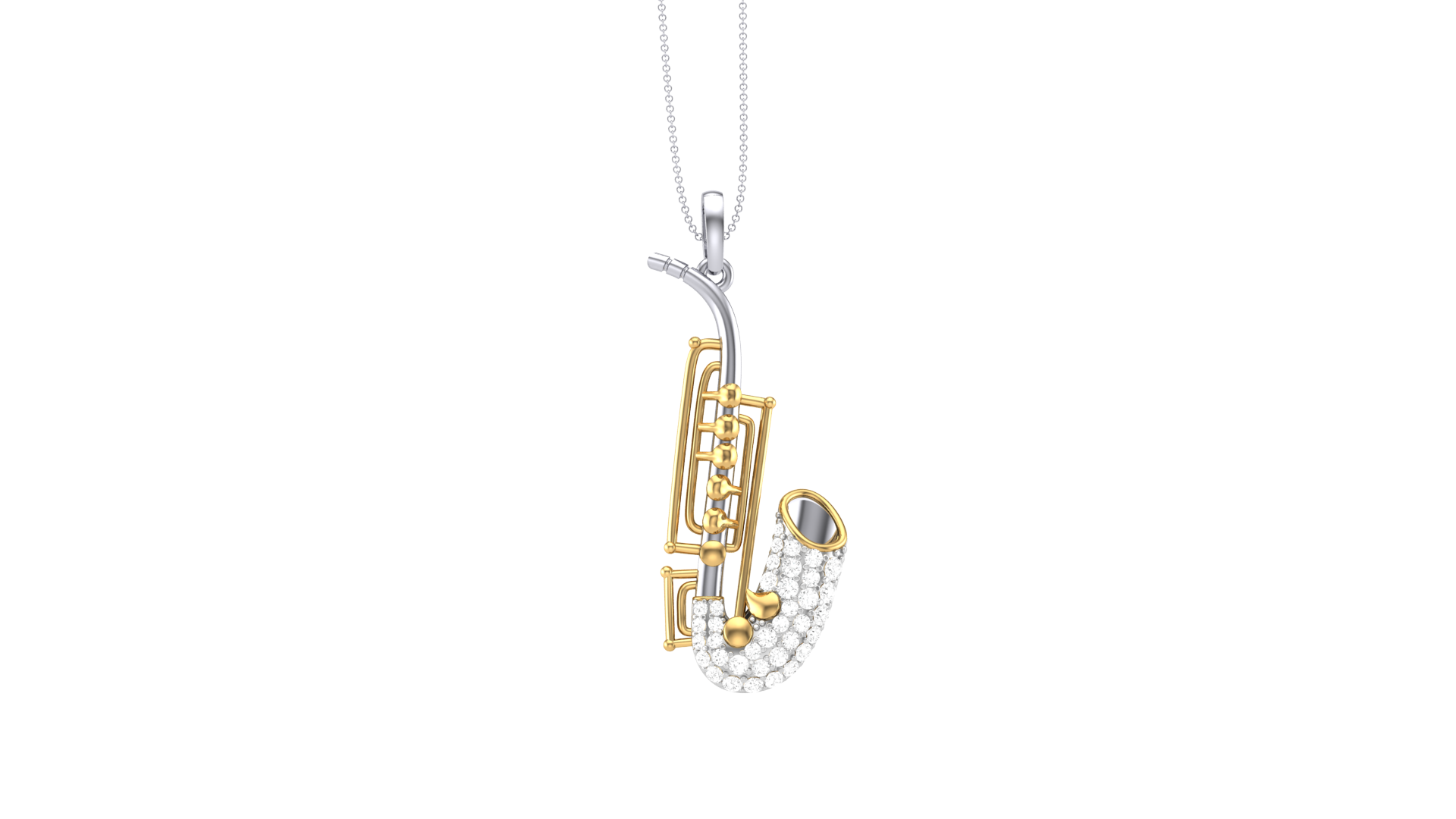 925 Silver Traditional Saxophone Shape Earrings for Girls & Women