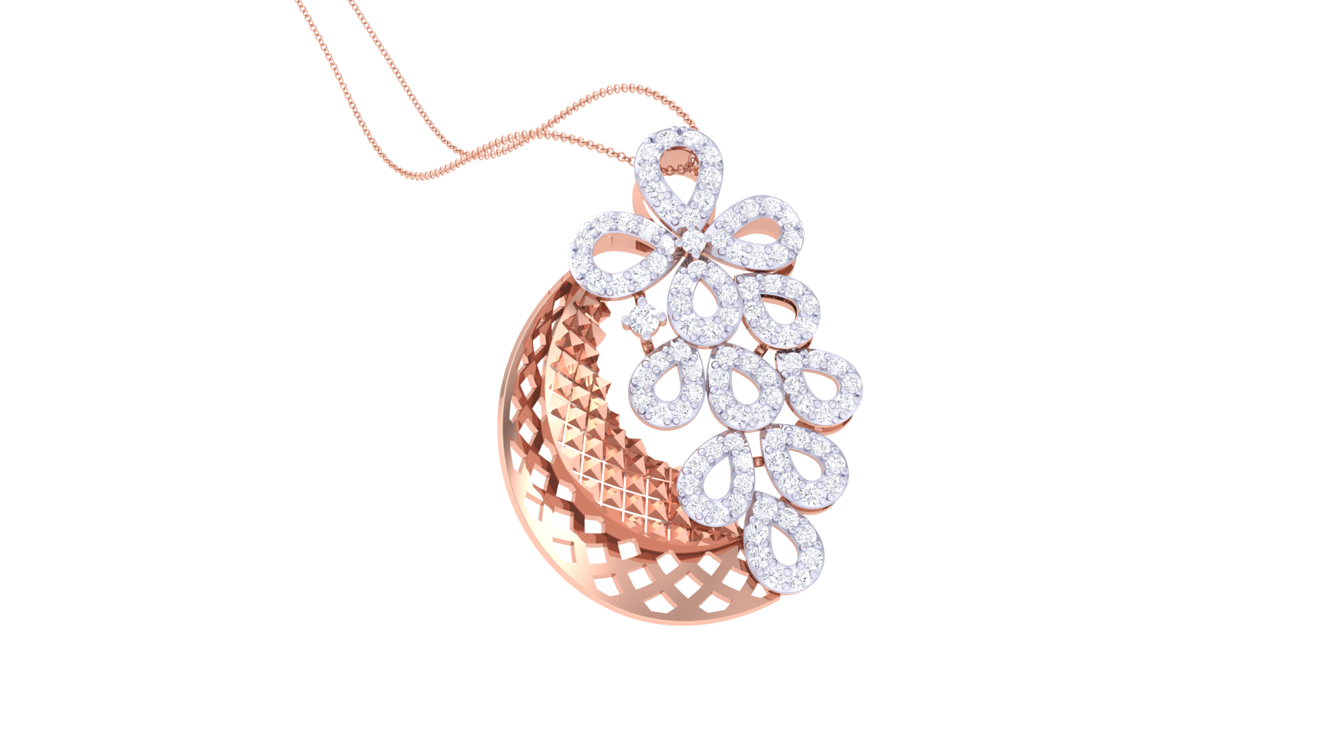 925 Silver Bloom Drop Pendant Traditional Teardrop Floral Design
