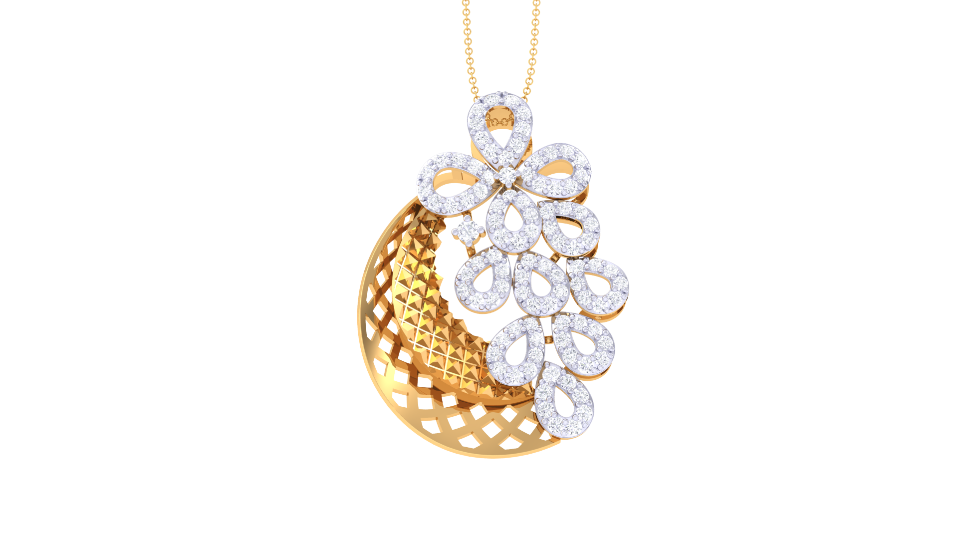 925 Silver Bloom Drop Pendant Traditional Teardrop Floral Design