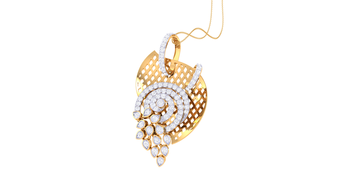 925 Silver – ShellLeaf Pendant Modern Traditional Shell Leaf
