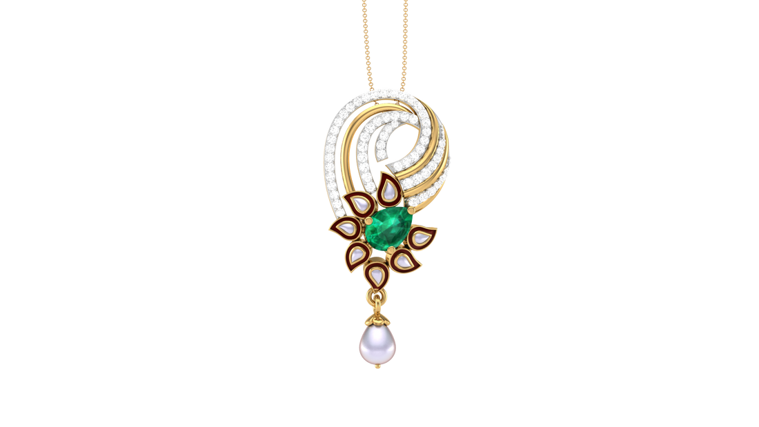 925 Silver Green Flower Traditional Earrings for Girls & Women