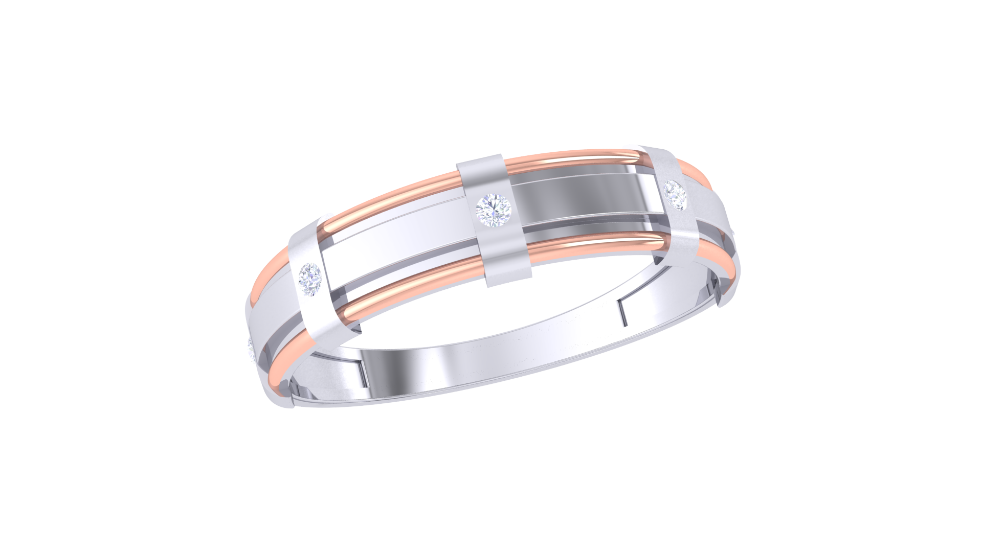 Timeless Spark 925 Silver Couple Rings with Rose Gold Accents – Matching Bands for Him & Her