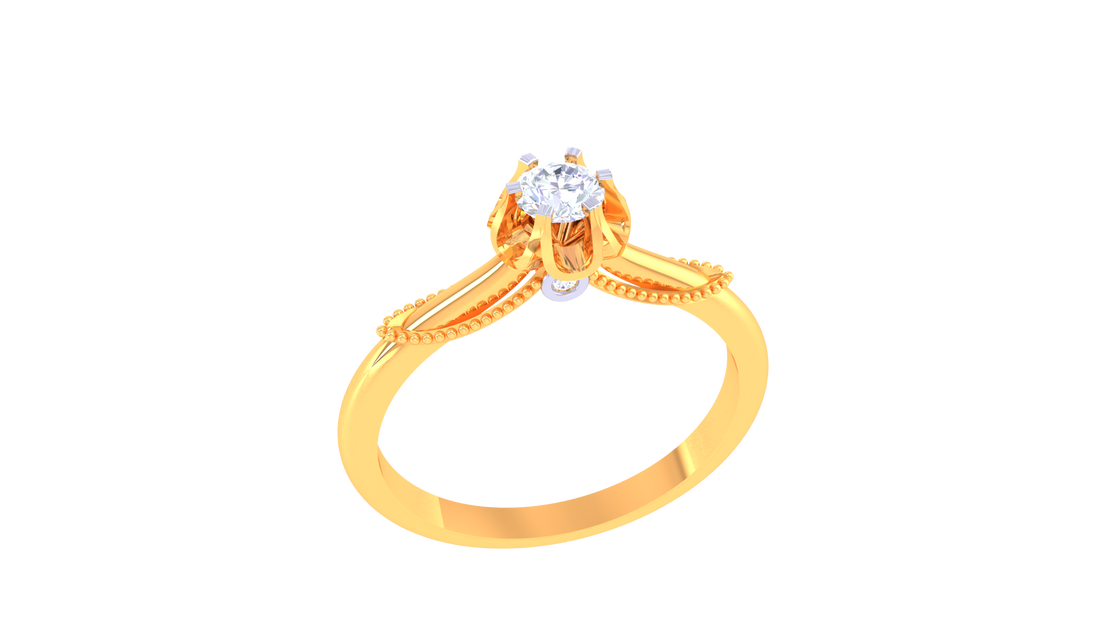 Eternal Bloom 925 Silver Couple Rings – Dual Tone Solitaire Design for Him & Her