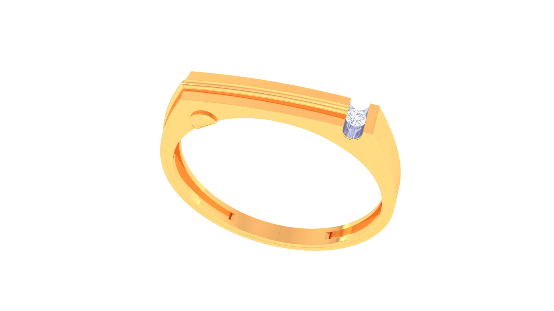 925 Sterling Silver Heartline Rectangular Couple Ring – Classic Promise Design
