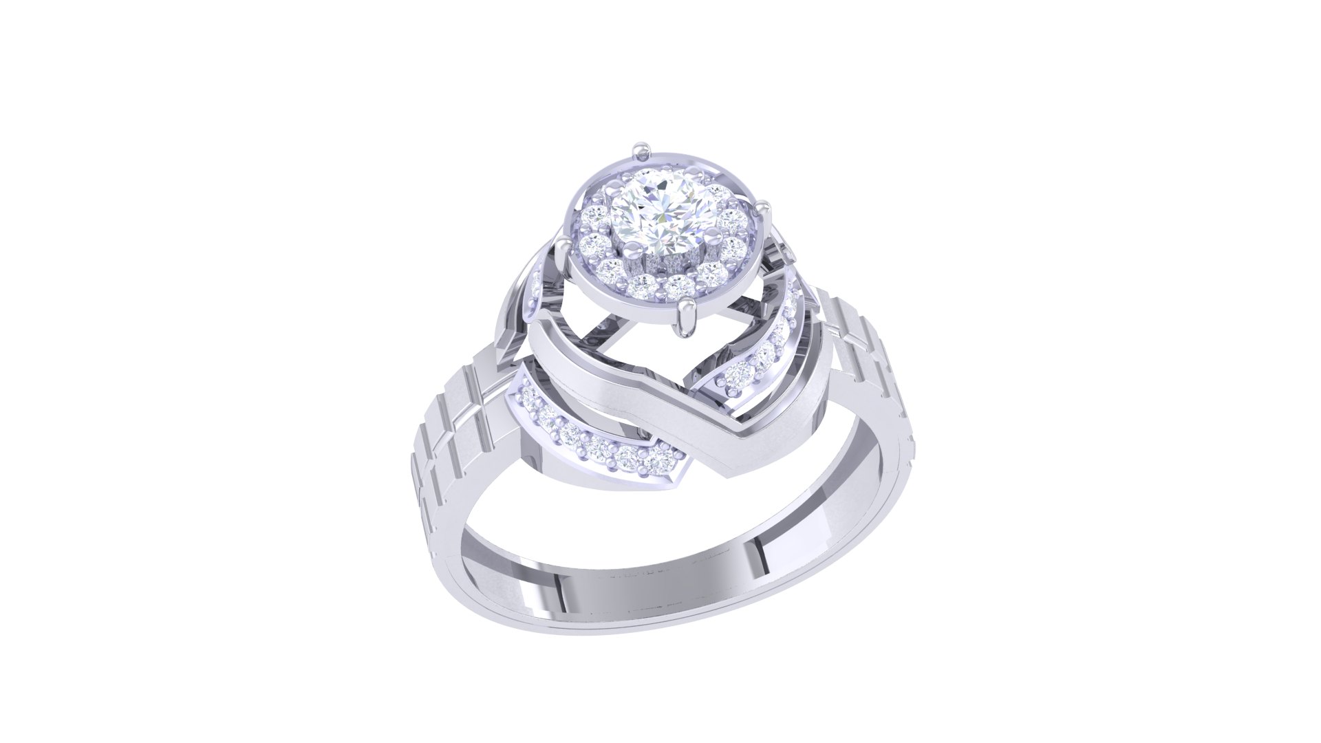 925 Silver V-Design Round Cut Engagement Ring – Traditional Couple Ring