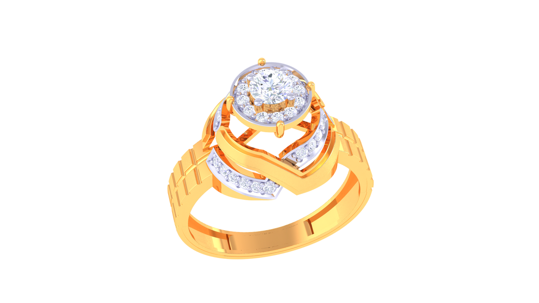 925 Silver V-Design Round Cut Engagement Ring – Traditional Couple Ring