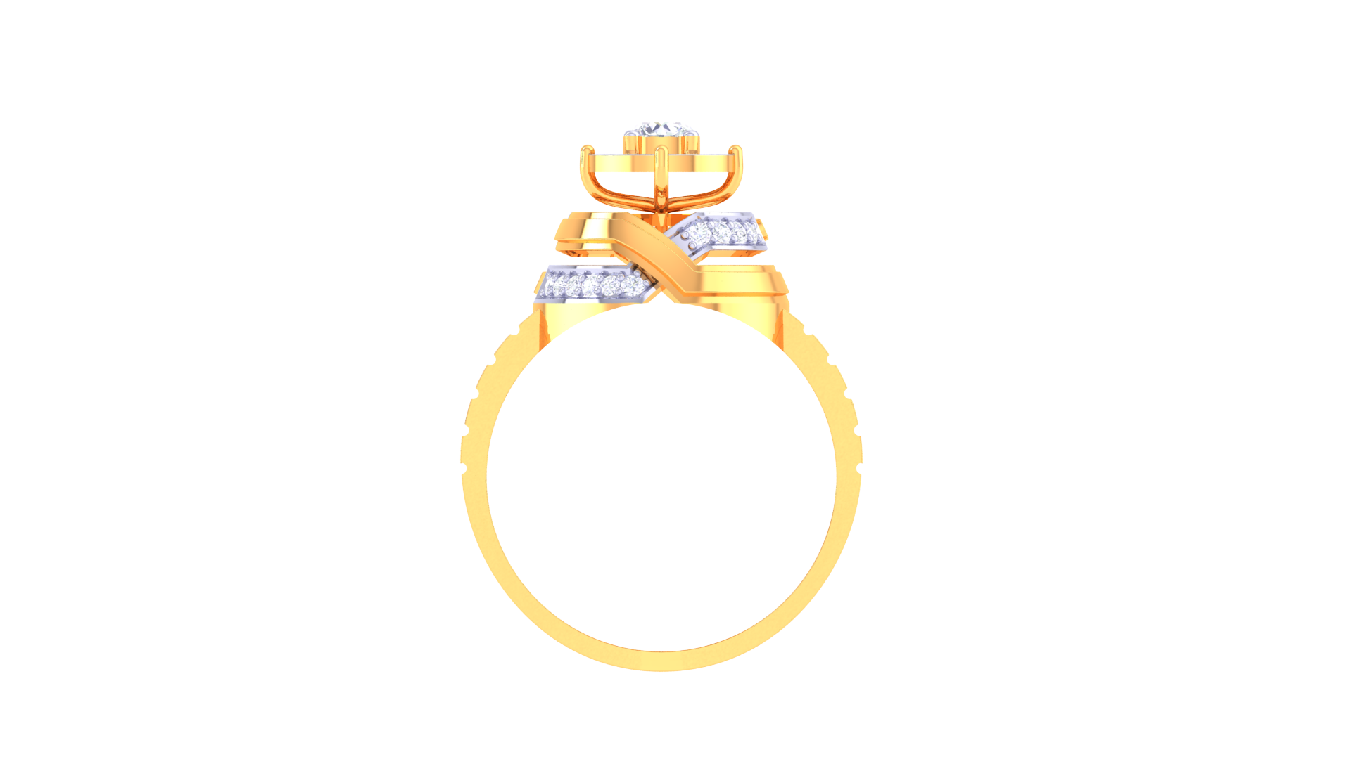 925 Silver V-Design Round Cut Engagement Ring – Traditional Couple Ring