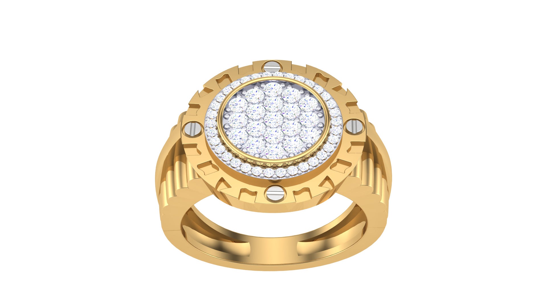 Eterna Round - 925 Sterling Silver Men's Ring