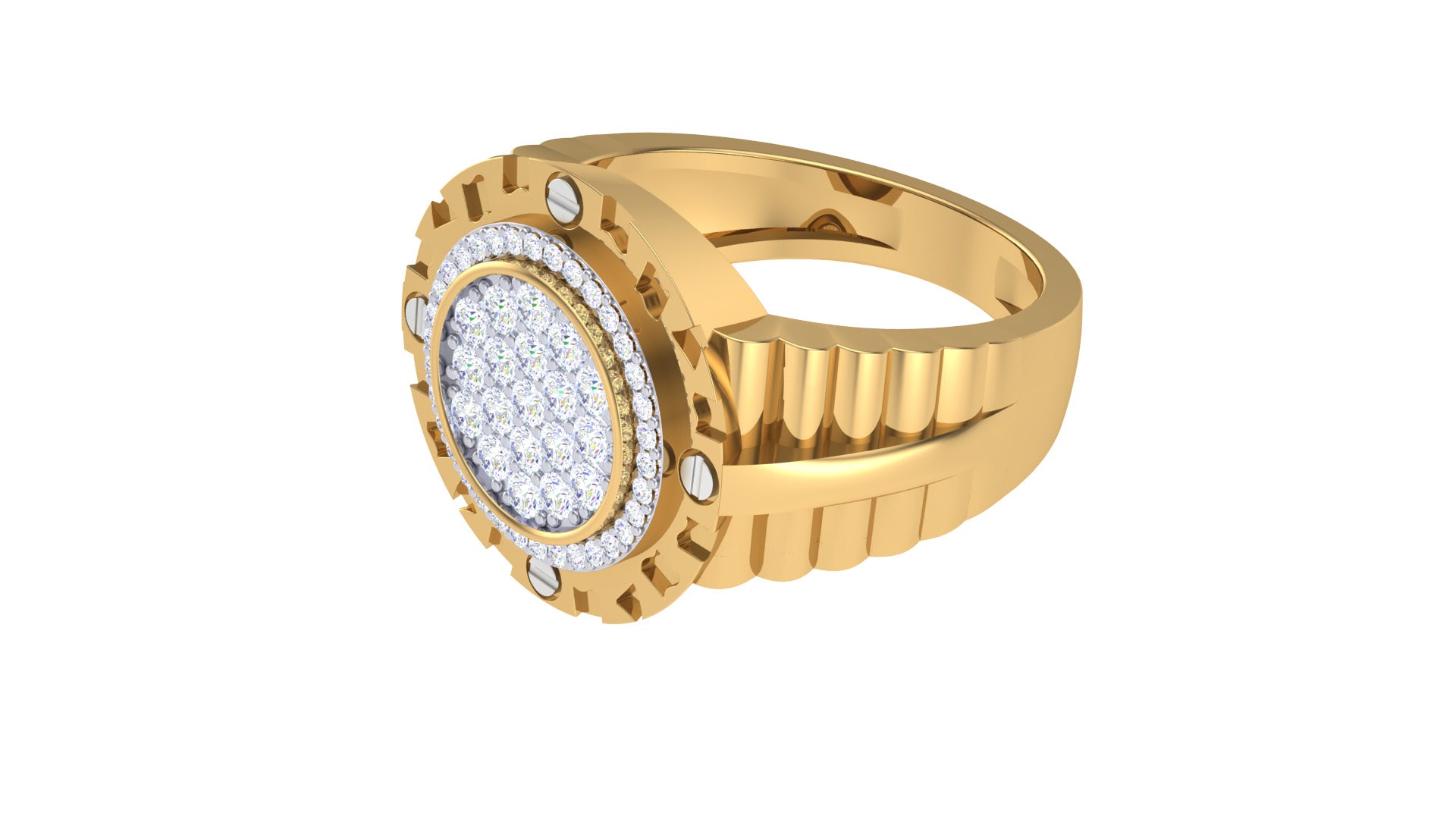 Eterna Round - 925 Sterling Silver Men's Ring