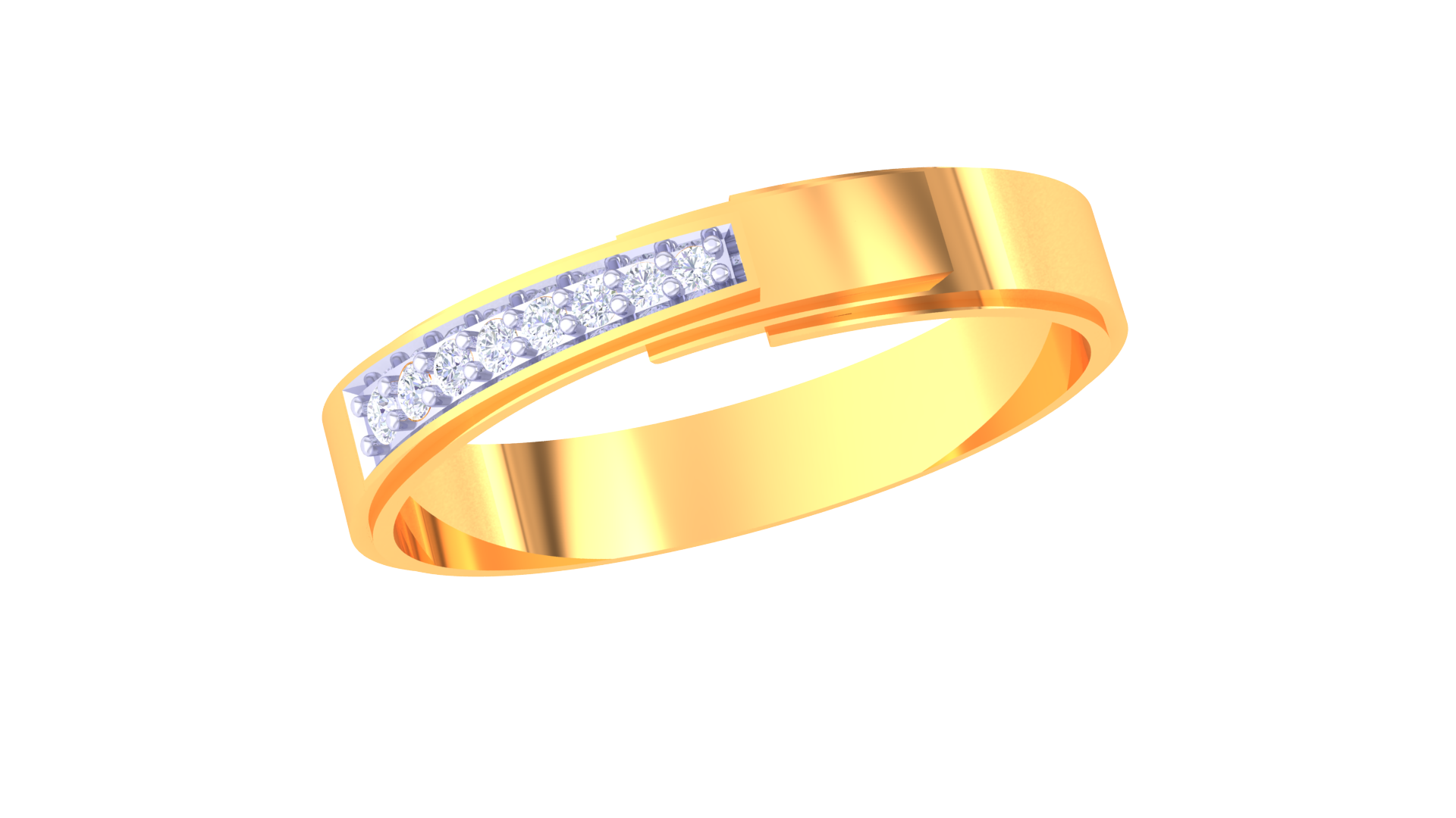925 Silver Classic Half Eternity Couple Ring – Traditional Band Design