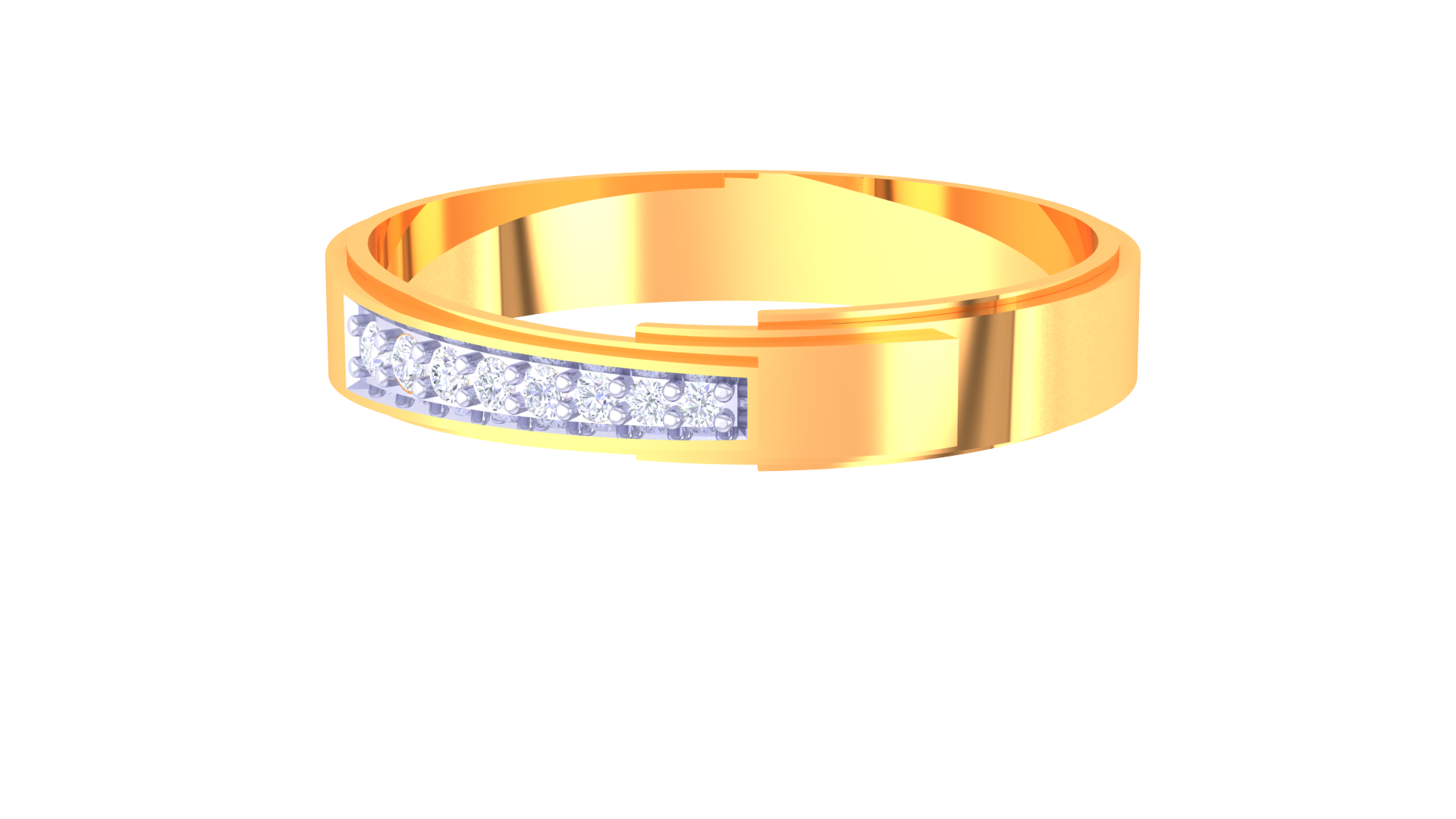 925 Silver Classic Half Eternity Couple Ring – Traditional Band Design