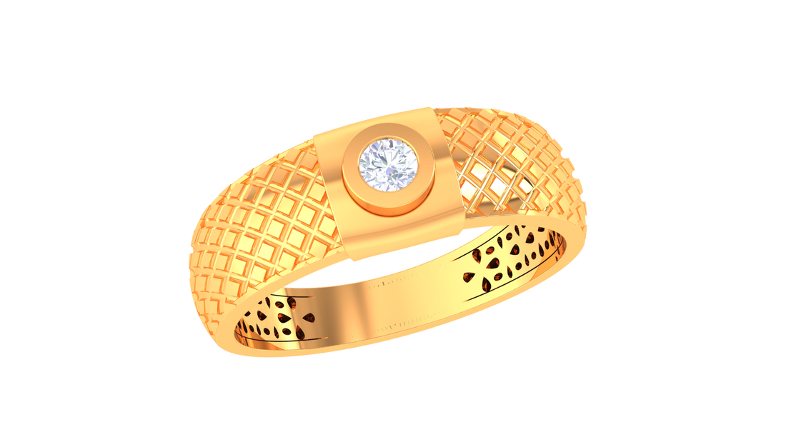 925 Silver Grid Crown Couple Ring – Traditional Dome Shape