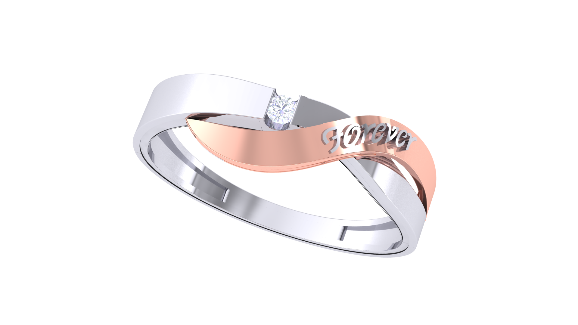 925 Silver Forever Love Ring – Traditional Crossover Promise Design