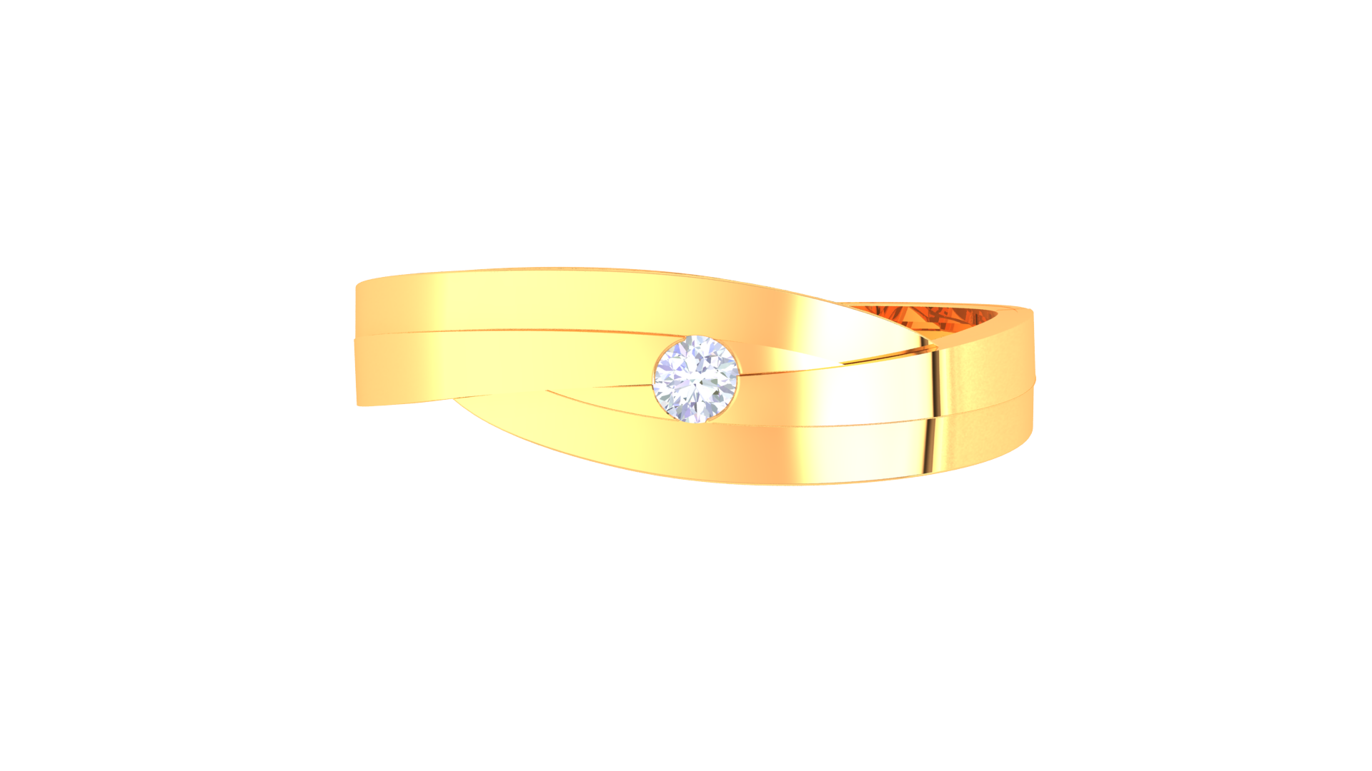 925 Silver Traditional Crossover Couple Ring with Solitaire Stone