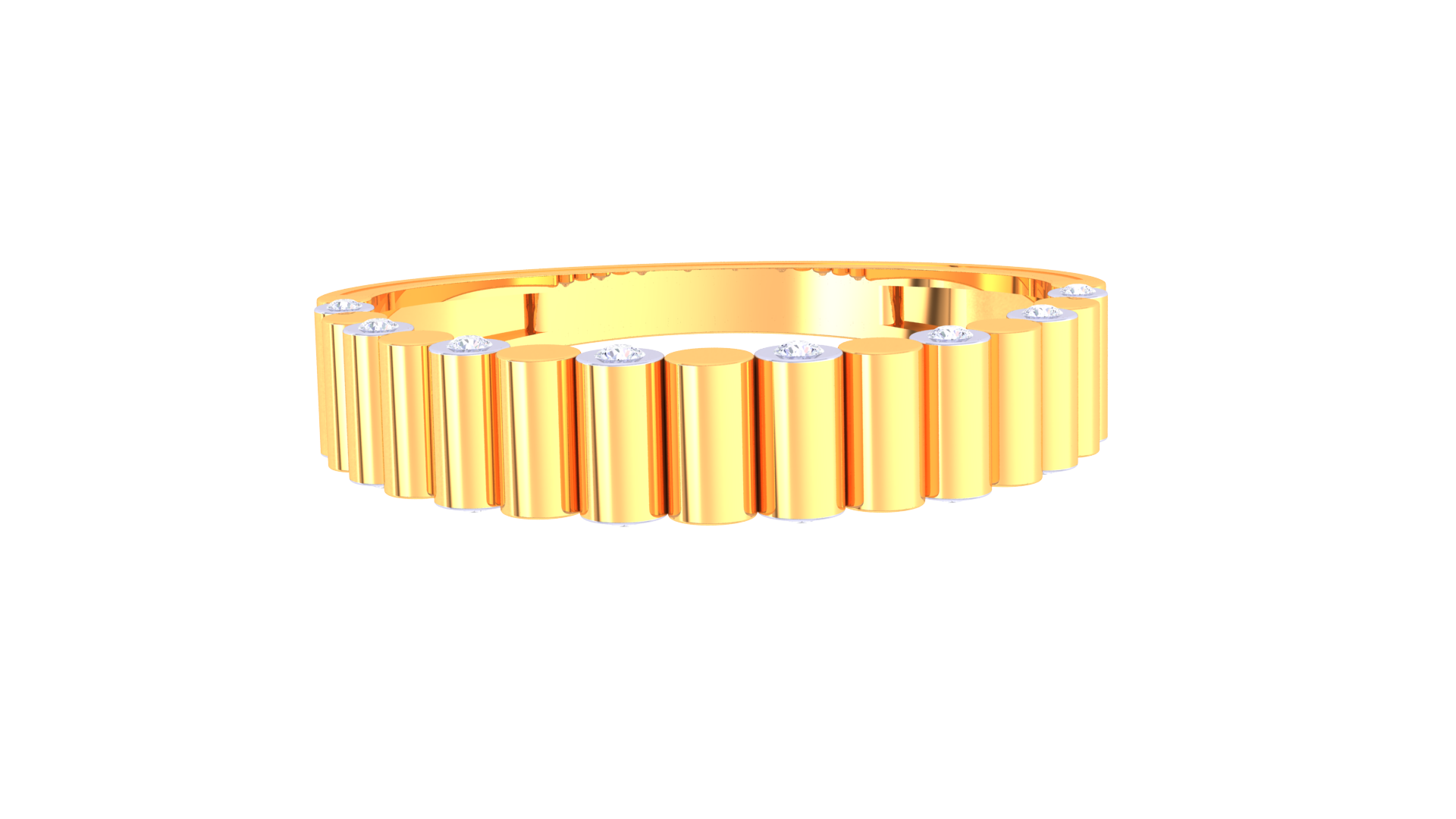 925 Silver Traditional Gear-Inspired Couple Band Ring with Modern Diamond Detailing