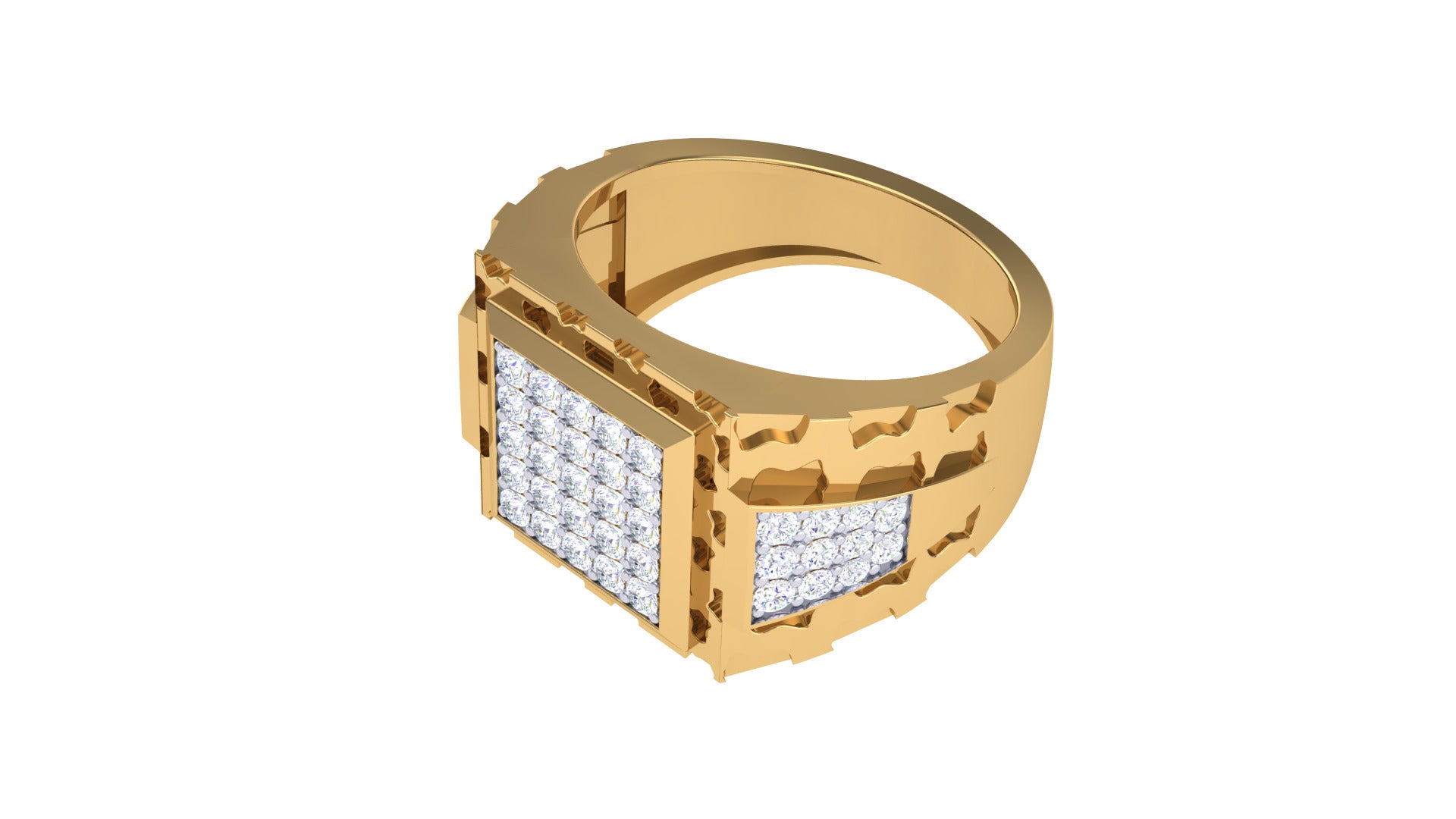 Noble Edge - 925 Sterling Silver Men's Square Ring