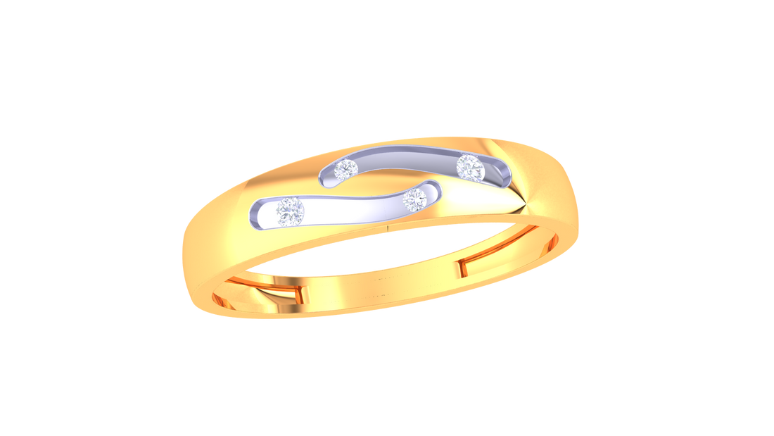 925 Silver Dual Curve Sparkle Ring – Traditional Band for Couples