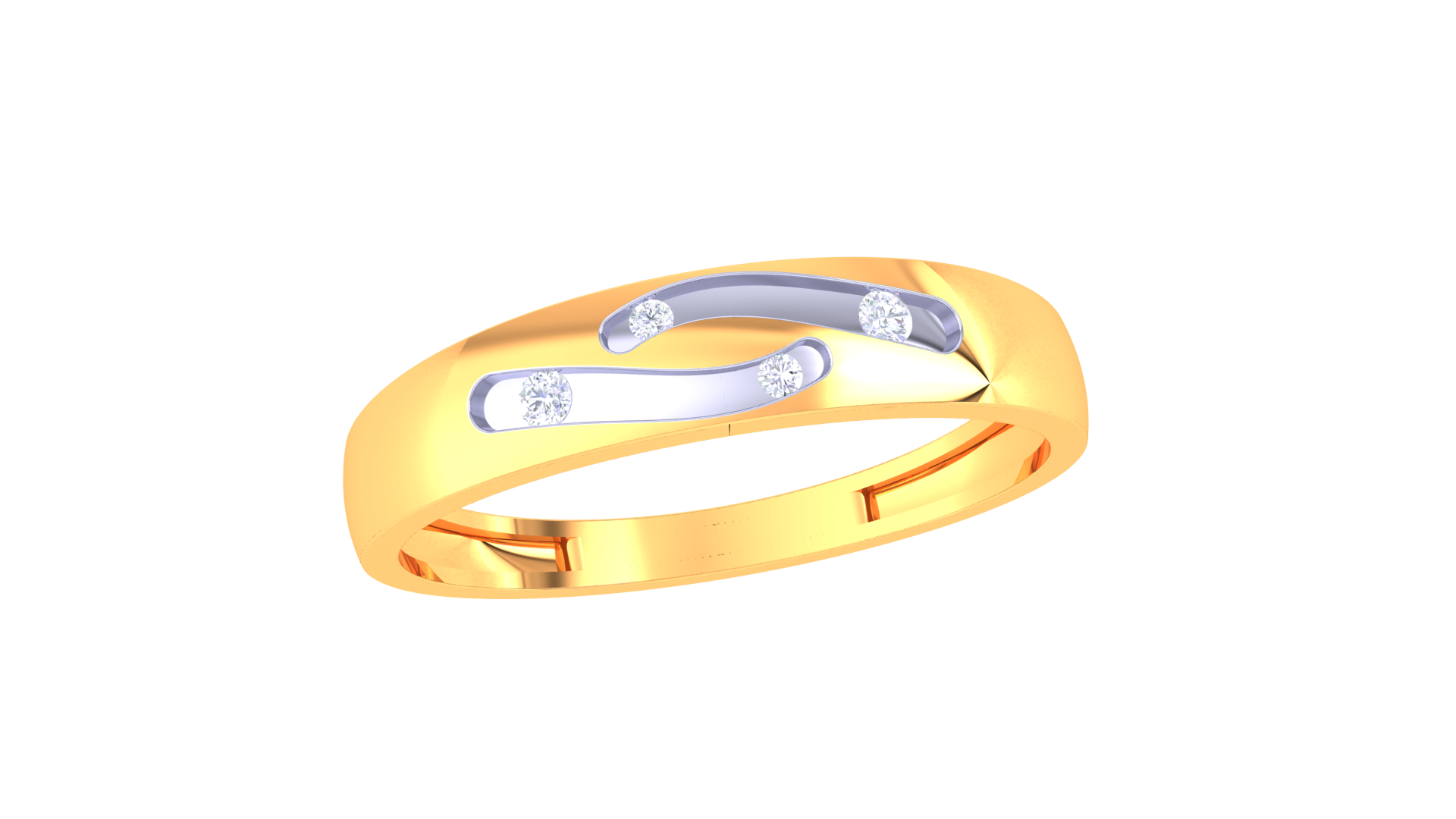 925 Silver Dual Curve Sparkle Ring – Traditional Band for Couples