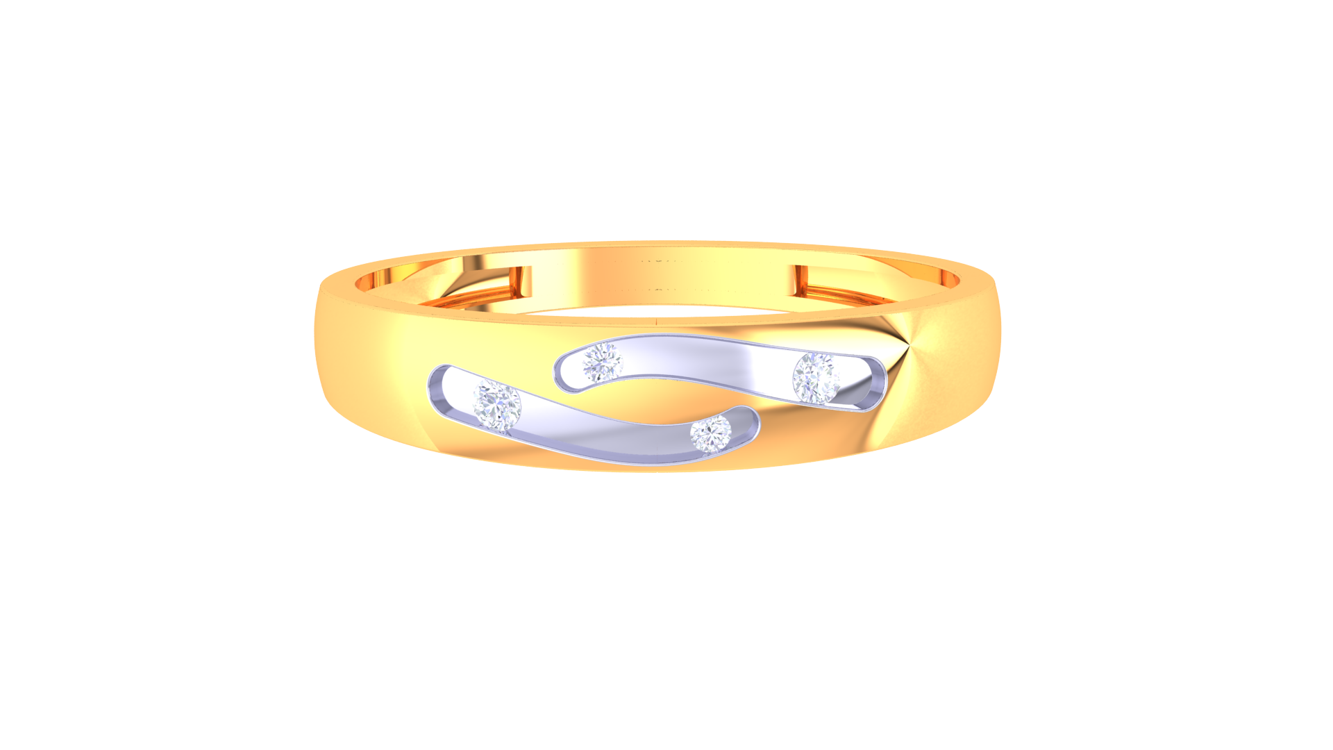 925 Silver Dual Curve Sparkle Ring – Traditional Band for Couples