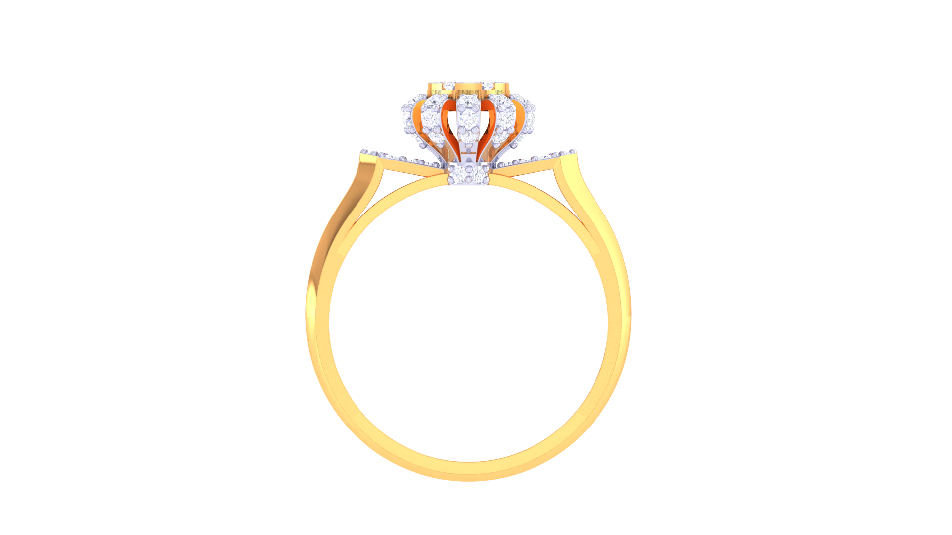 925 Silver Floral Cluster Engagement Ring – Traditional Round Shape Couple Ring