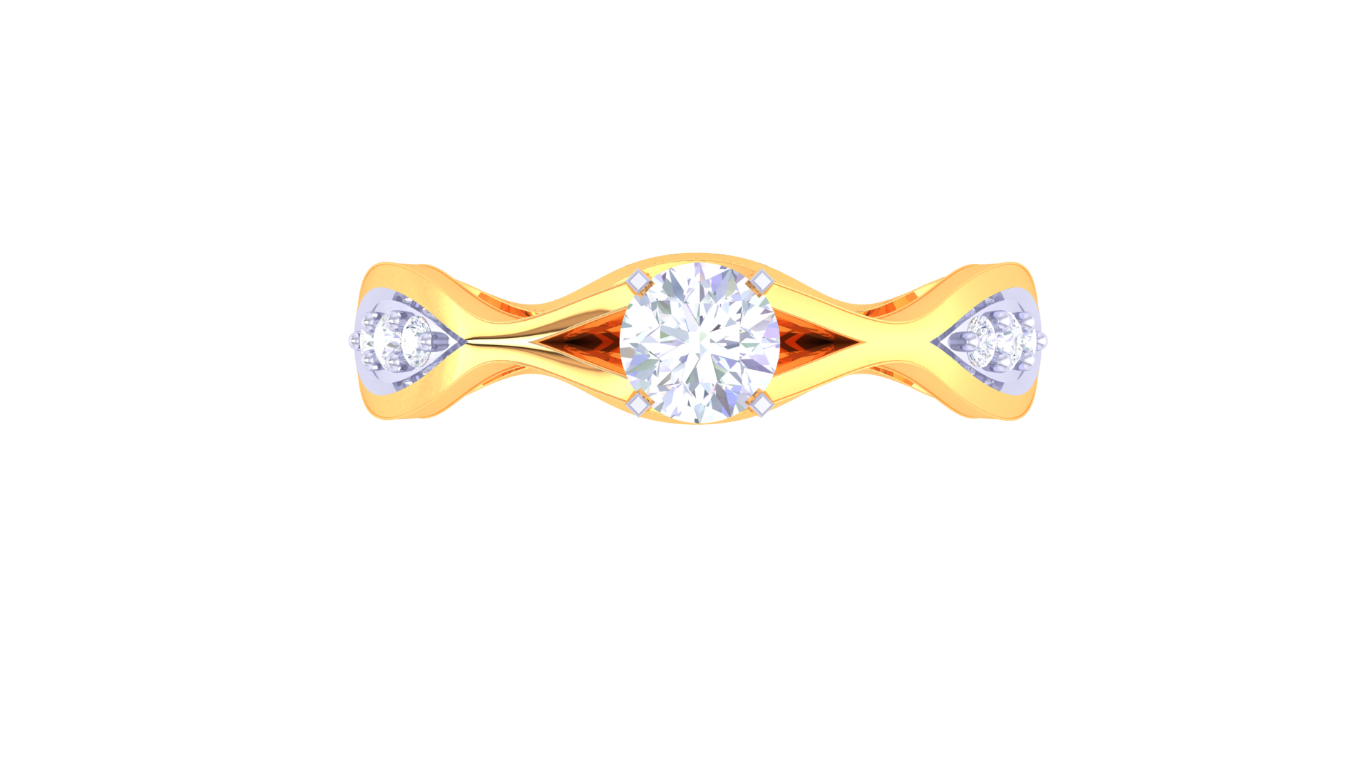 925 Silver Wave Band Engagement Ring – Traditional Round Shape Couple Ring