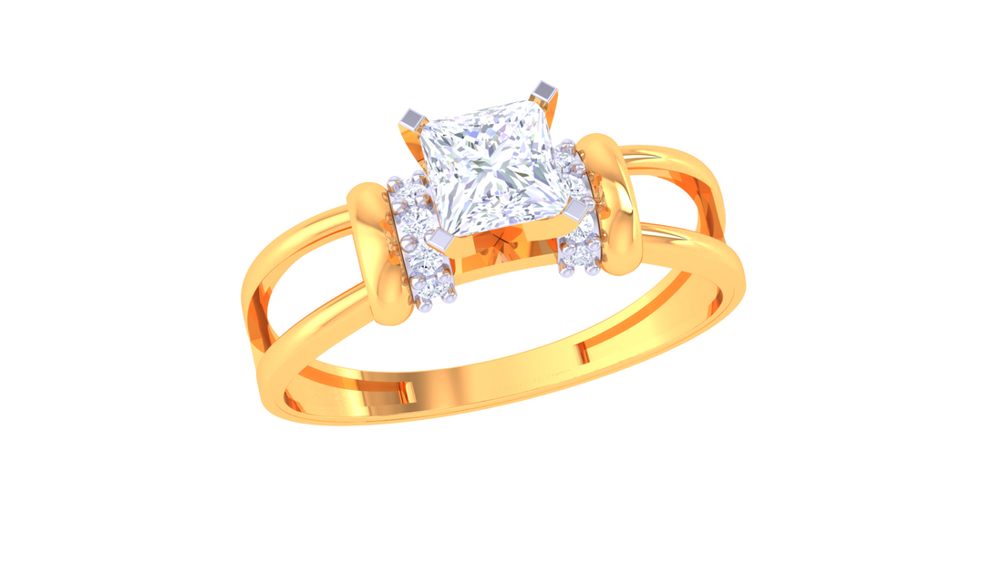 925 Silver Princess Cut Couple Ring – Traditional Square Shape Engagement Ring