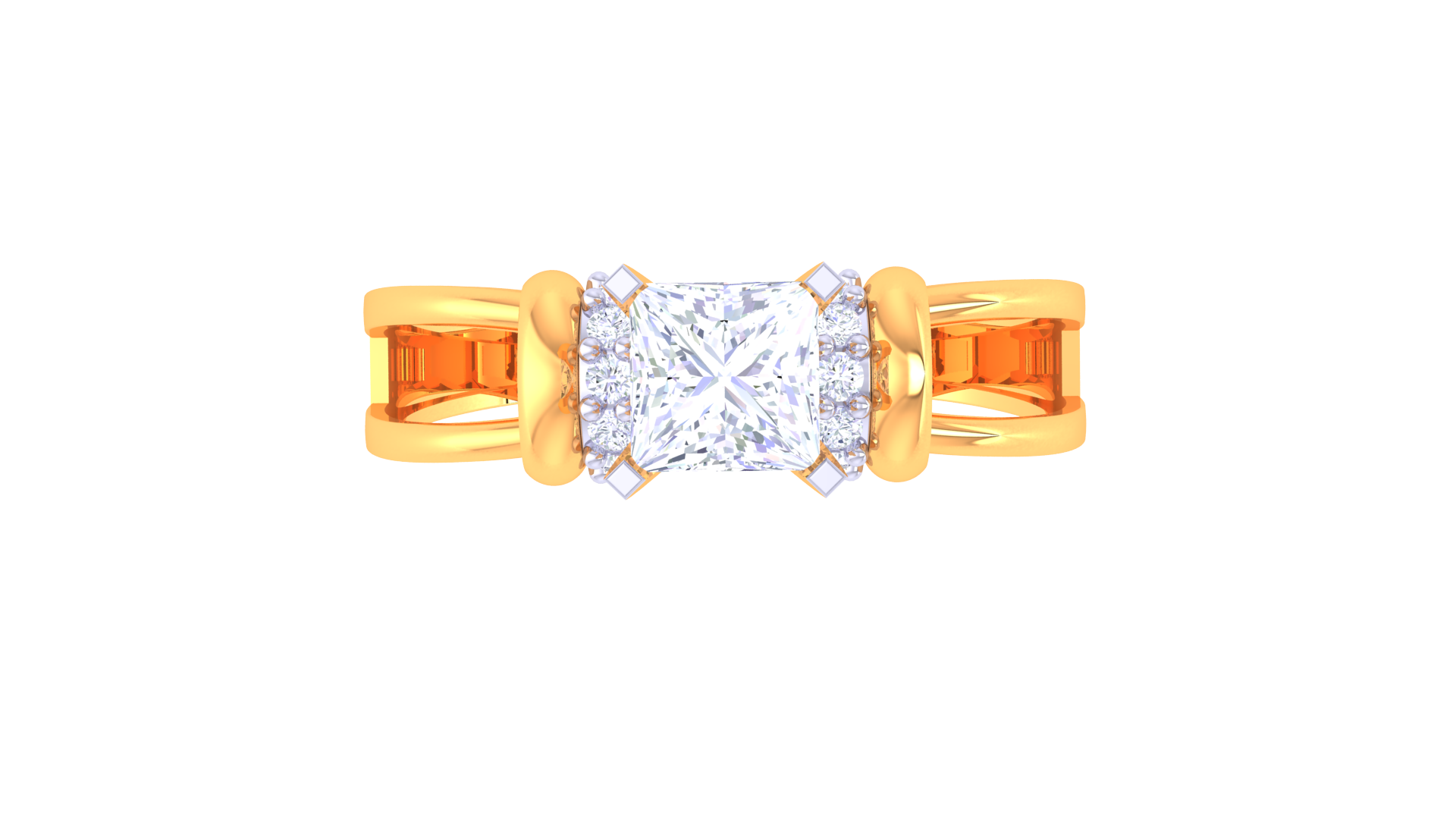 925 Silver Princess Cut Couple Ring – Traditional Square Shape Engagement Ring
