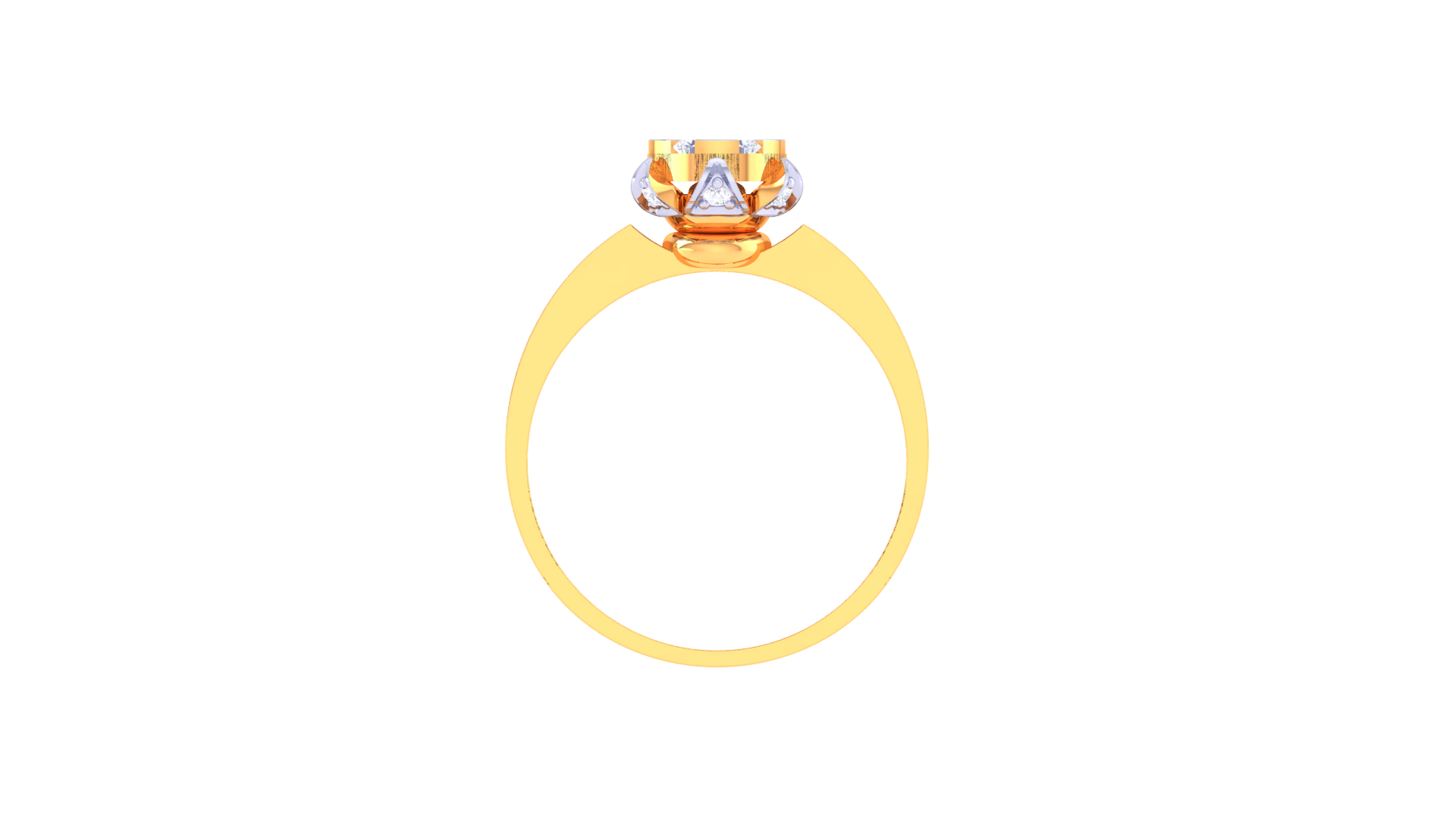925 Silver Round Floral Diamond Couple Ring – Traditional Circle Shape
