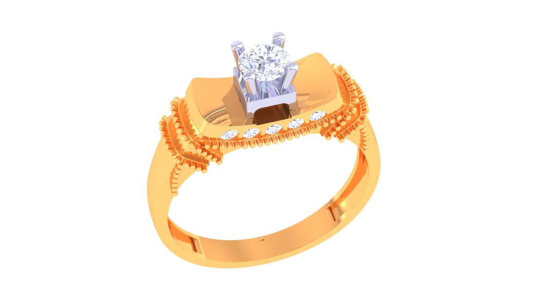 925 Silver Vintage Crown Solitaire Couple Ring – Traditional Round Shape