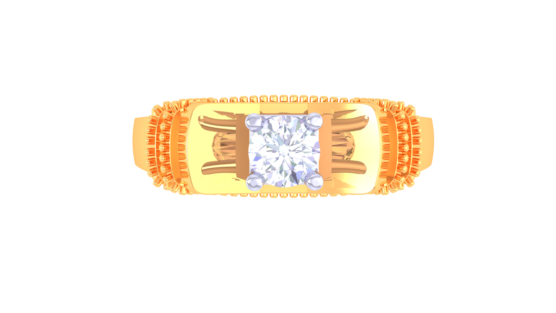925 Silver Vintage Crown Solitaire Couple Ring – Traditional Round Shape