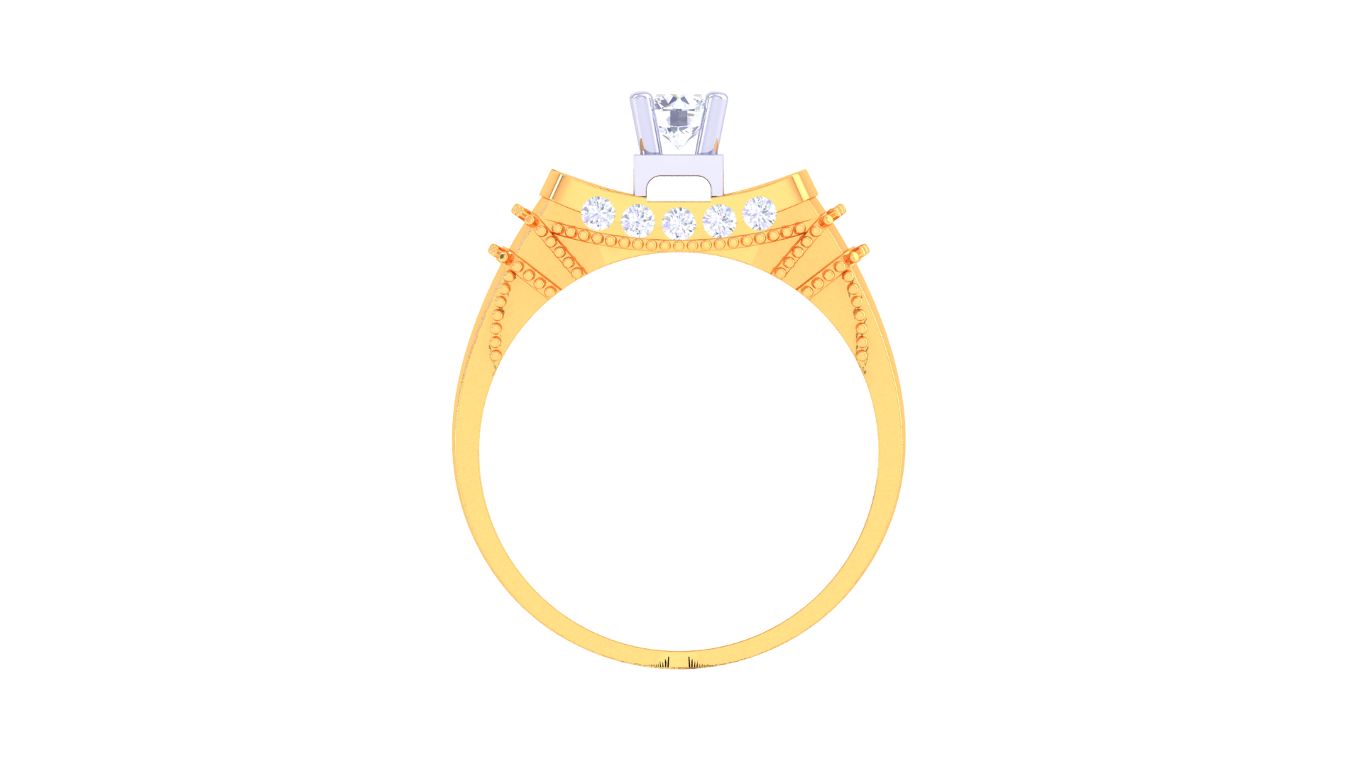 925 Silver Vintage Crown Solitaire Couple Ring – Traditional Round Shape