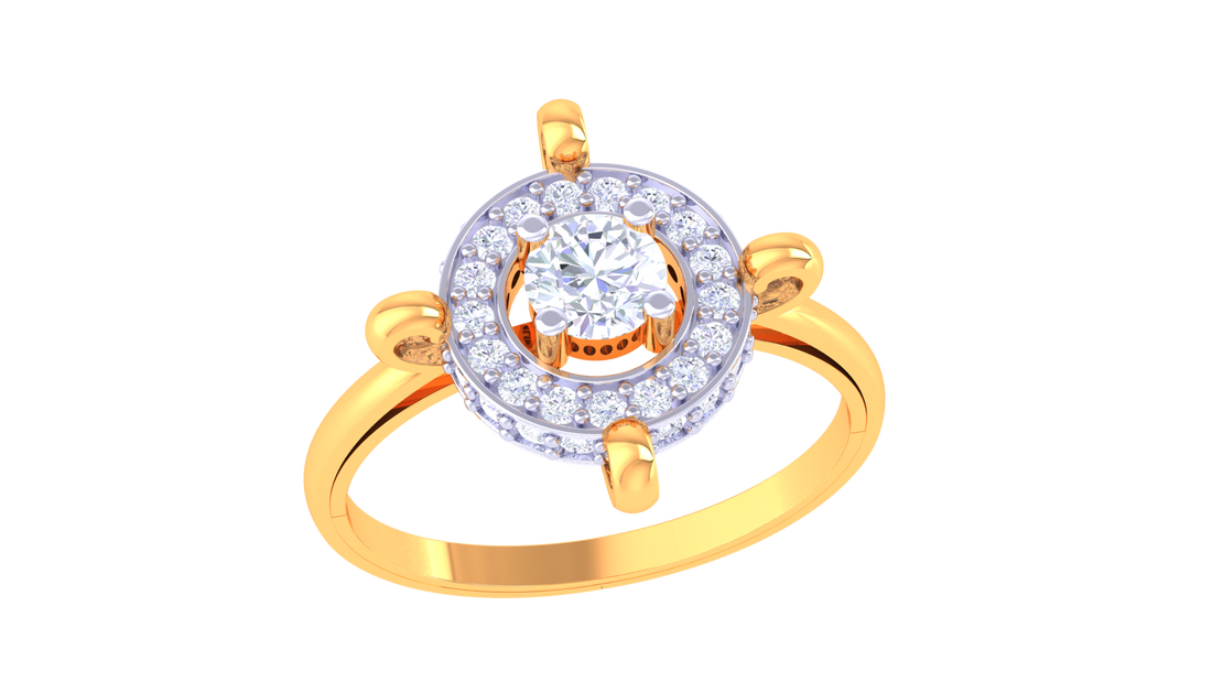 925 Silver Halo Sparkle Couple Ring – Traditional Round Shape Design