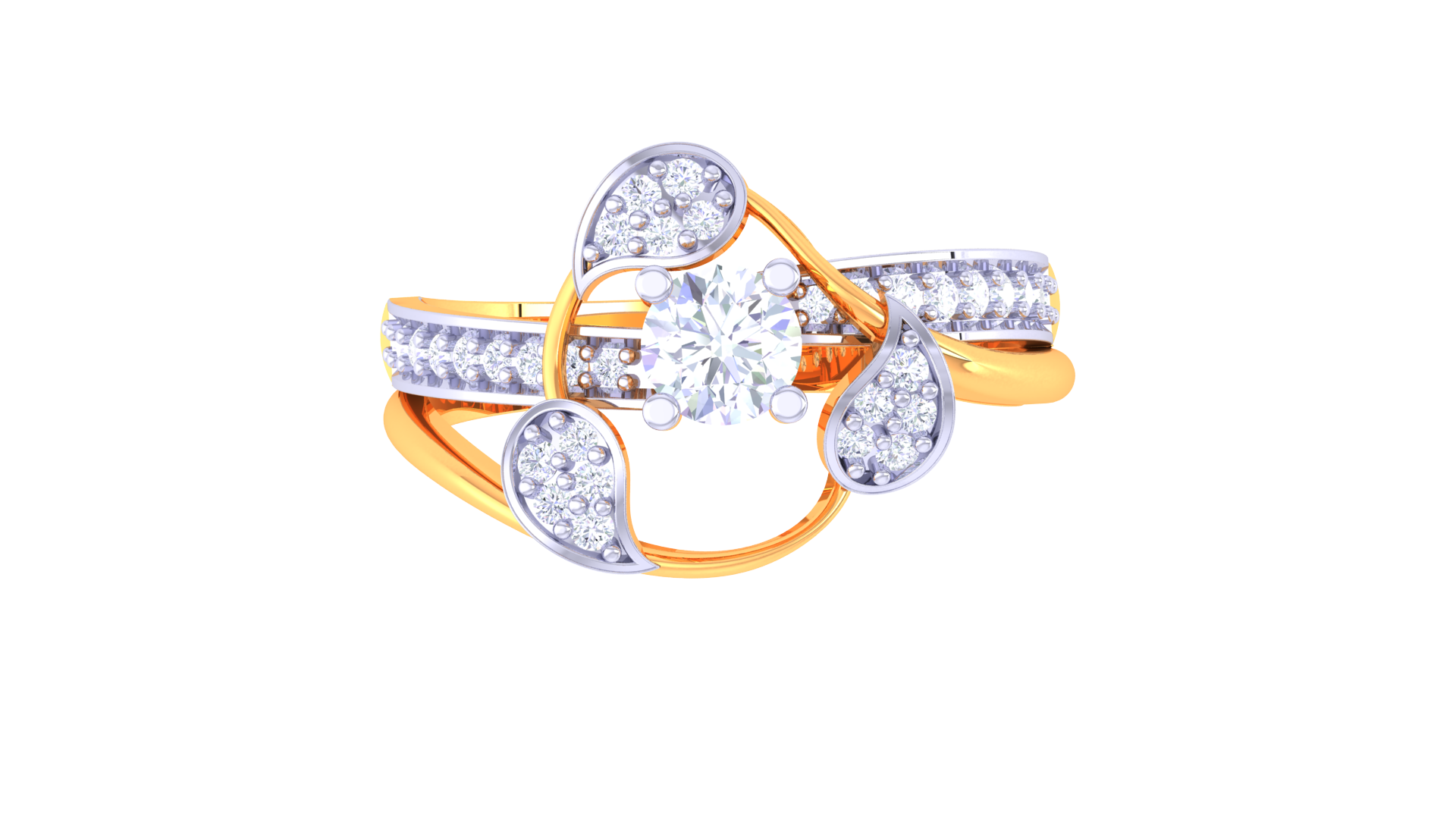 925 Silver Traditional Petal Design Couple Ring – Dual Tone Beauty