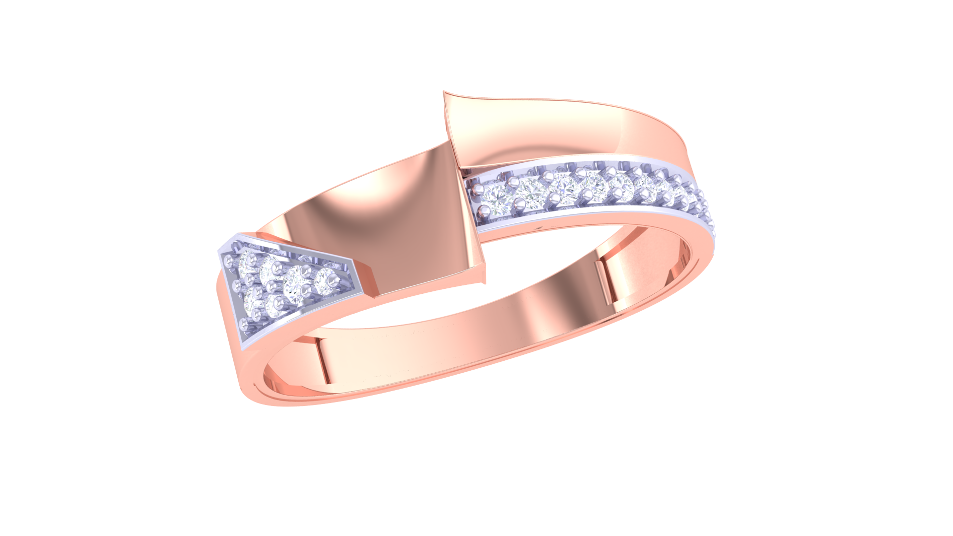 925 Silver Traditional Chevron Cut Couple Ring – Modern Geometric Band