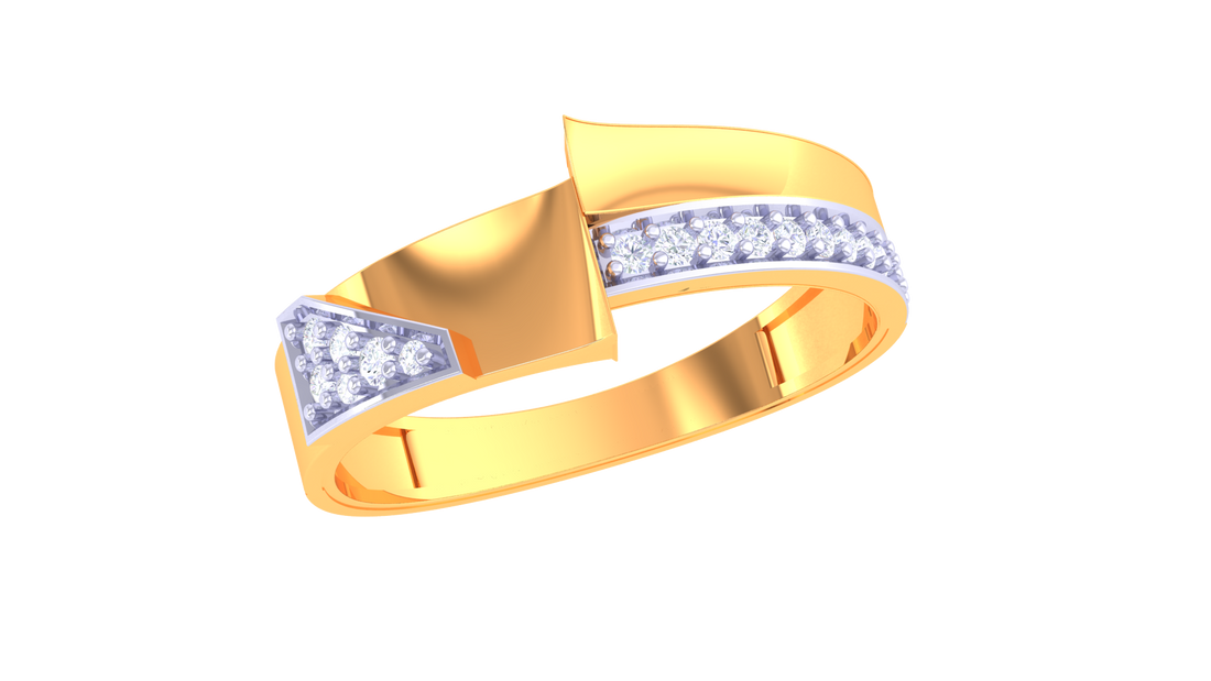 925 Silver Traditional Chevron Cut Couple Ring – Modern Geometric Band