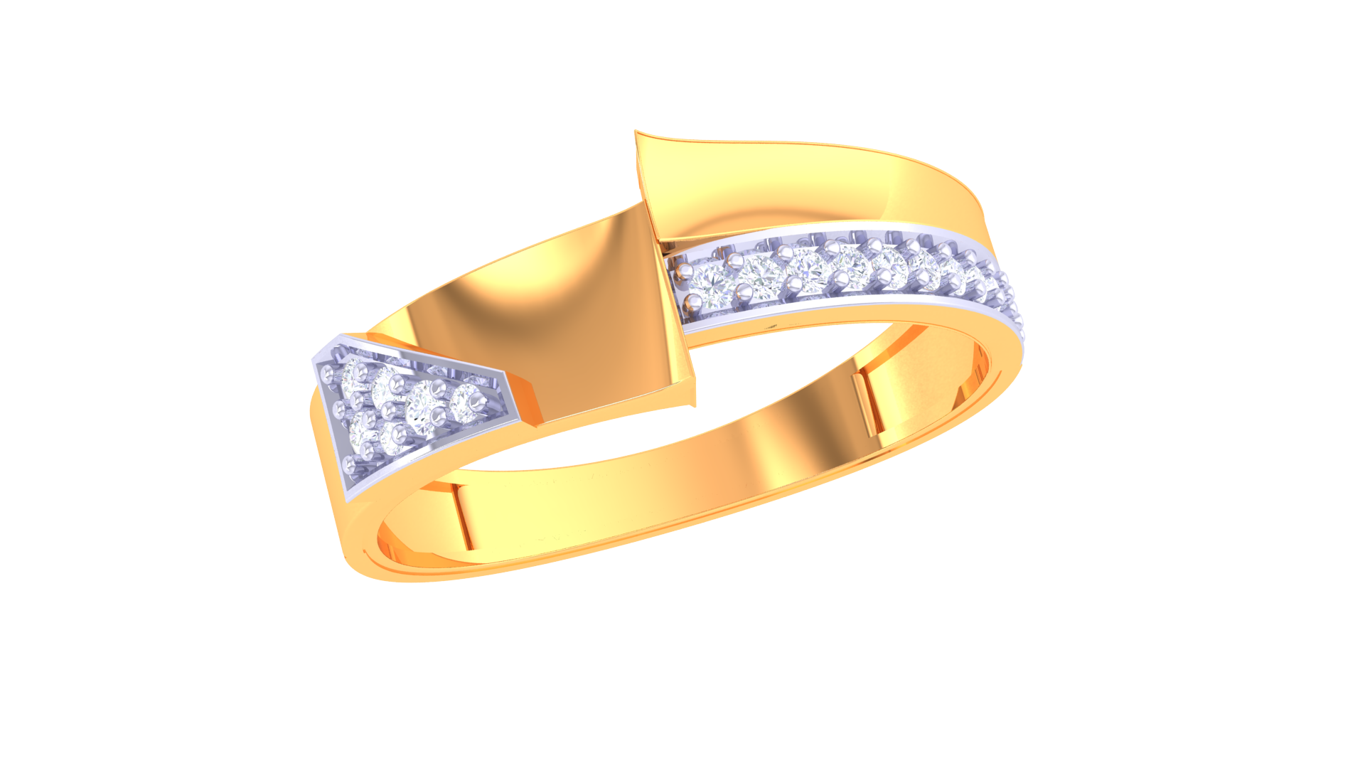 925 Silver Traditional Chevron Cut Couple Ring – Modern Geometric Band