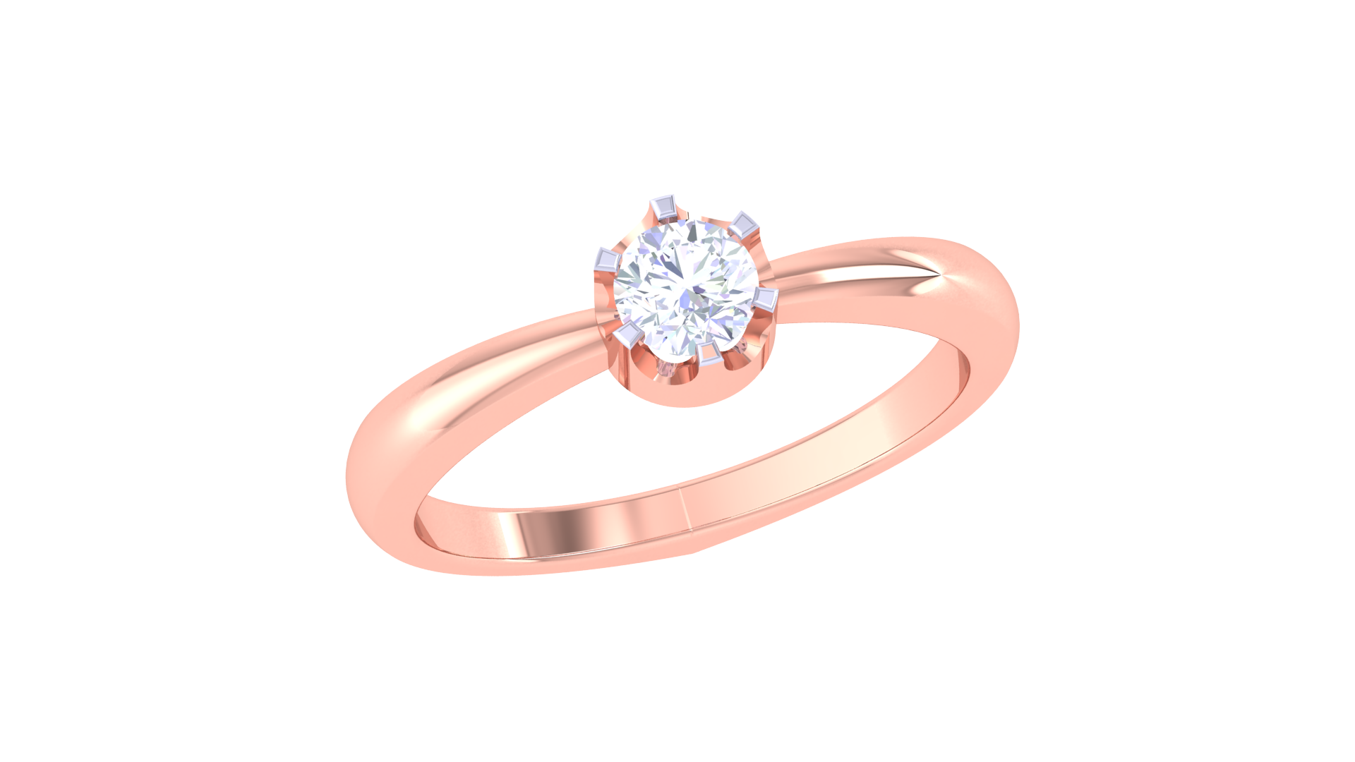925 Silver Traditional Solitaire Couple Ring – Classic Round Shape
