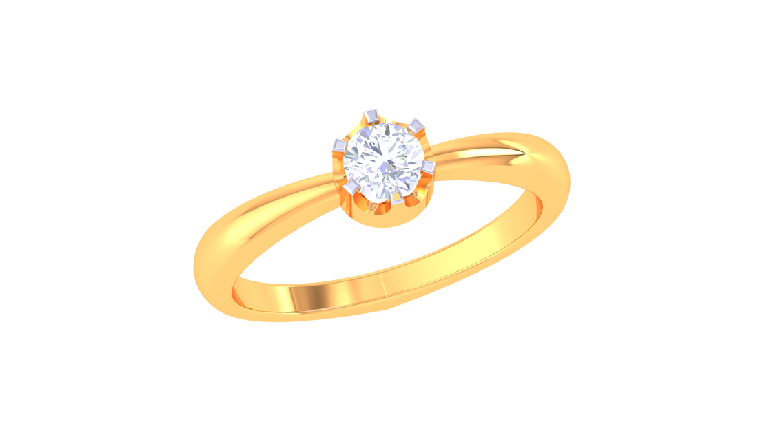 925 Silver Traditional Solitaire Couple Ring – Classic Round Shape