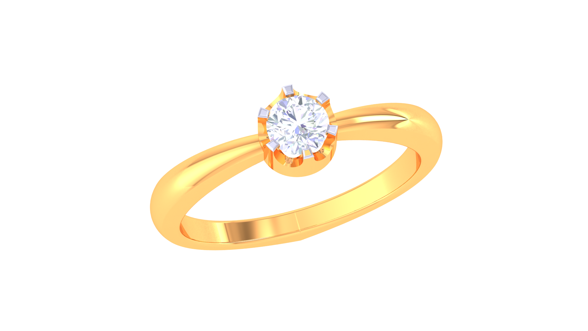 925 Silver Traditional Solitaire Couple Ring – Classic Round Shape