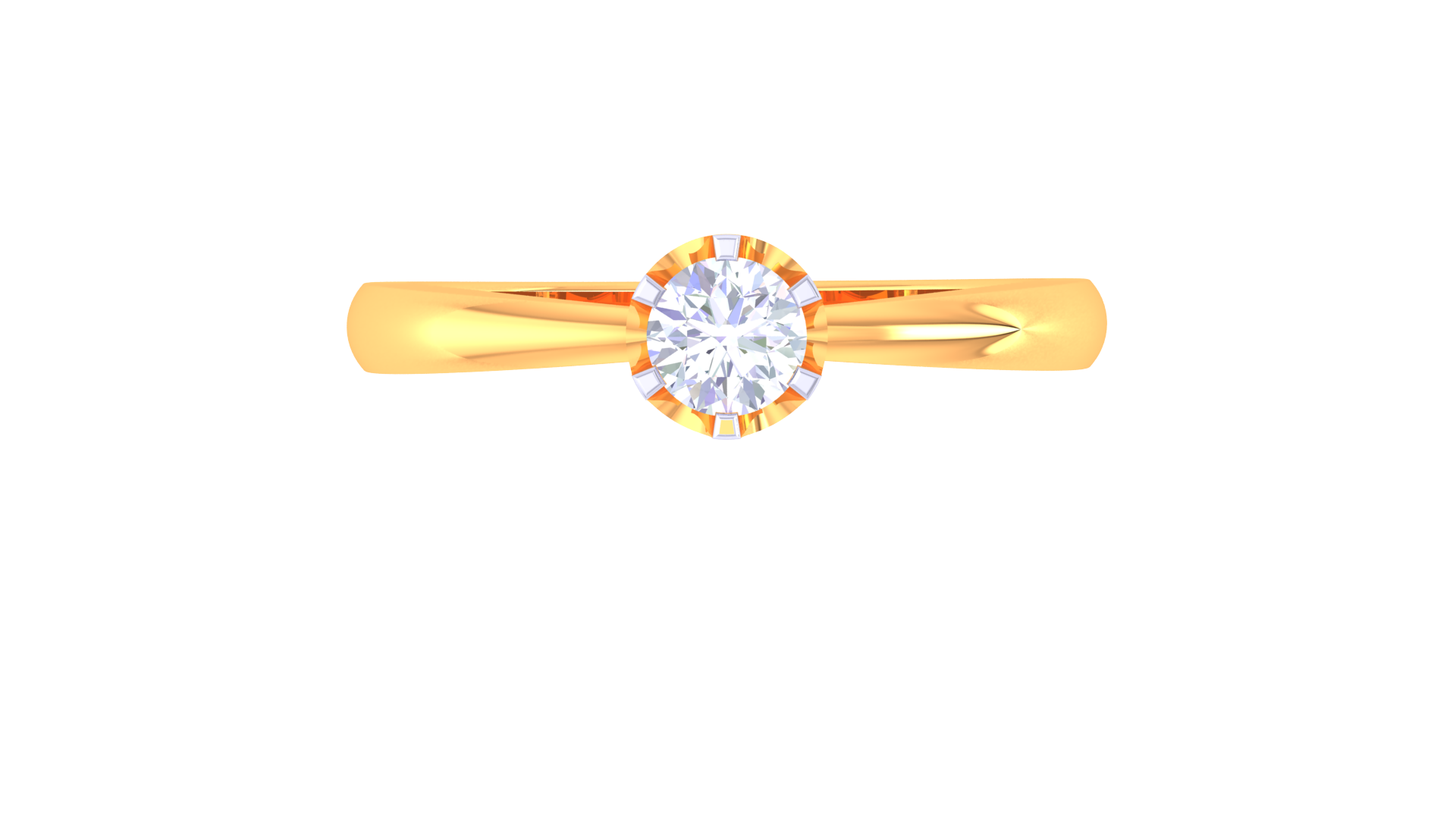 925 Silver Traditional Solitaire Couple Ring – Classic Round Shape