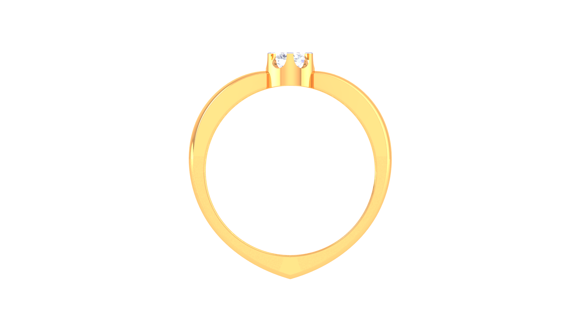 925 Silver Traditional Solitaire Couple Ring – Classic Round Shape